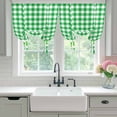 thumbnail image 4 of St. Patrick's Day Tie Up Curtains for Windows, Balloon Window Shades, Spring Lucky Grass Sage Green Buffalo Plaid Kitchen Window Treatments Roll Up Curtain for Basement/Nursery 52"x45", 4 of 8