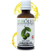 PURÓLEO Tamanu Oil 100% Pure 2oz Certified 100% USDA organic | Natural Cold Pressed Unrefined Oil for Hair & Face | Premium packaging with Eye Dropper
