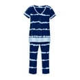 thumbnail image 5 of Layla Women's Sleepwear 2-Piece Knit Short Sleeve Top and Pant Pajama Set, Sizes XS-4X, 5 of 6
