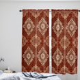 thumbnail image 3 of Window Curtains 84 Inch Length - 2 Panels, Vintage Brown Rod Pocket Curtain Panels, Boho Ethnic Geometric Abstract Art Southwestern Window Treatment for Bedroom/Kitchen, 52W x 84L Inch, 3 of 4