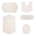 thumbnail image 2 of Home Weavers Waterford Collection 100% Cotton Non-Slip Bathroom Rug Set Machine Washable Bathroom Rug, Bath Rug, U Shaped Contour, Lid Cover, Toilet Tank Cover, Ivory Color 5 Piece Bath Carpet set, 2 of 8