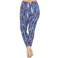 thumbnail image 2 of Buttery Soft Metallic USA Flag Plus Size Leggings - 3X-5X (One Size Plus,Blue), 2 of 2