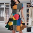 thumbnail image 2 of Abstract Pattern Collage Women's Classic Swing Skater Dress Casual Work Party Cocktail Dresses, 2 of 6