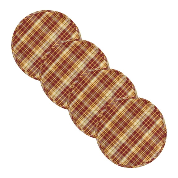 Split P Split P Astor Plaid Round Quilted Placemat Set Of 4