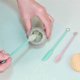 thumbnail image 4 of 8 Pcs Mini Silicone Telescopic Spatula and Scooping Spoon, Mini Spatula Silicone,Makeup Spatula for Kitchen Cooking, 4 of 5