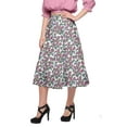 thumbnail image 3 of Moomaya Cotton Skirt With Elastic Pull-On Waist Printed Flared Skirt Summer Wear, 3 of 5