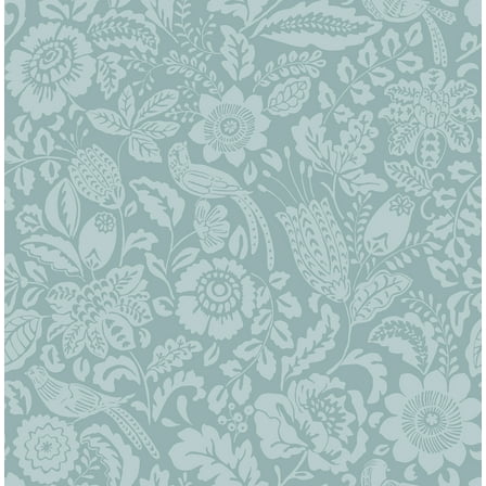 A-Street Prints Marta Teal Floral Trail Wallpaper
