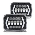thumbnail image 1 of Luz de automoción 2 faros delanteros LED de 7 pulgadas, 7 x 6, 5 x 7 pulgadas, faros LED cuadrados con haz alto/bajo, flecha, ojos de ángel, luz de señal de giro DRL, repuesto para Jeep Wrangler YJ Ch, 1 of 8