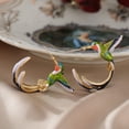 DGHM Jewelry,Creative Cute Hummingbird Shape Dripping Earrings European