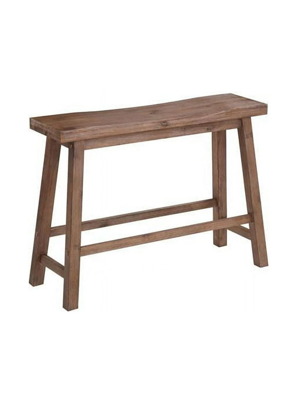 Boraam  Sonoma Bench Barnwood Wire-Brush - Eco-Friendly Rustic Saddle Bench for Dining Room or Kitchen