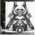 thumbnail image 4 of Ambesonne Japanese Shower Curtain, Samurai Martial, 69"Wx84"L, Black White, 4 of 5