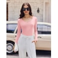thumbnail image 3 of Ekouaer Womens 3 Pack Long Sleeve Shirts V Neck Ribbed Slim Fit Basic Tops Thermal Undershirts Casual Tee, 3 of 6