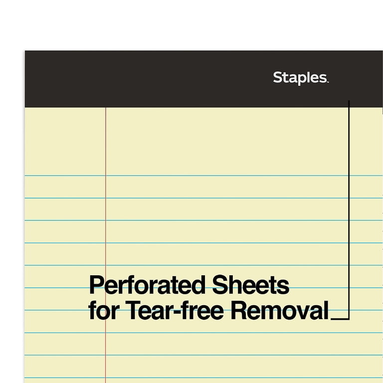 Staples Notepads, 8.5" x 14" Wide Ruled, Canary Yellow, 12 Pack photo 5