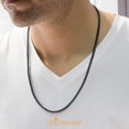 thumbnail image 4 of 555Jewelry 3.3mm Black Franco Necklace, Xtentacion Chain, Franco Chain, Stainless Steel Necklace for Women, Stainless Steel Necklace for Men, 24 Inch, 4 of 5
