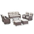 thumbnail image 3 of PARKWELL 8 Piece Outdoor Patio Furniture Set,All-Weather High Back Conversation Set with Luxury 6-Inch Thick Cushions,Swivel Glider Chair,9-Seat Furniture Sets for Garden, Deck, Backyard,Brown/Beige, 3 of 9