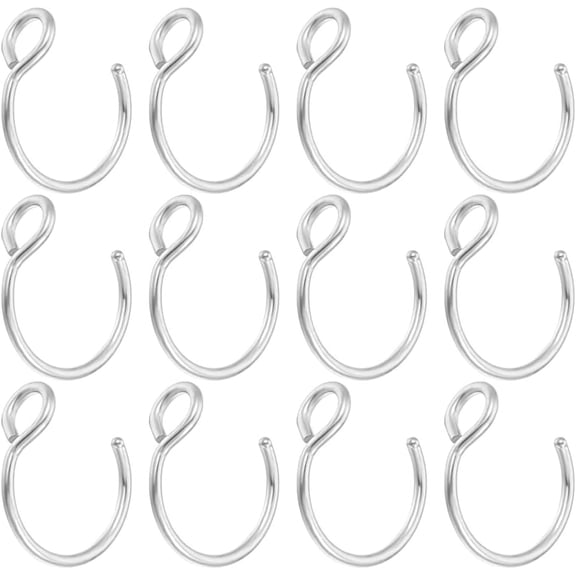1 Box 30Pcs Fake Nose Ring Hoop Clip On Stainless Steel Tiny Faux Piercing Hoop 10mm Septum Lip Ear Ring for Women Men