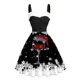 thumbnail image 4 of Daznico Décorations de Noël, Robe de Soirée Élégante et Formelle avec Imprimé de Verre Unique et Encolure Spéciale pour Tenue de Fête des Fêtes pour Femmes, 4 of 4