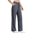 thumbnail image 2 of YuXingFu Womens Capri Pants for Women Petite Loose Dress Pants Utra-Low Ankle - Pocket Casual Gray L, 2 of 7
