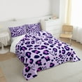 thumbnail image 3 of jejeloiu Chic Leopard Print Full Size Comforter Sets,Jungle Animal Bedding Comforter Set,Purple Cheetah Pattern Bedding Sets For Girls Kids,Ultra Soft Home Decor Reversible,3pcs, 3 of 8