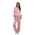 thumbnail image 1 of Mommy and Me Matching Pajamas Bow Santa Button Down Lapel Tops Pants, 1 of 8