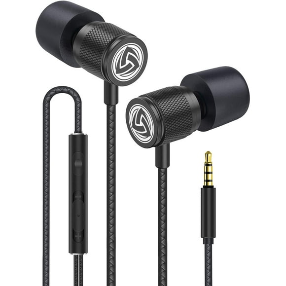 LUDOS Ultra Wired Earbuds in-Ear Headphones, 5 Years Warranty, Earphones with Microphone, Noise Isolating Ear Buds, Memory Foam for iPhone, Samsung, School Students, Kids, Women, Small Ears - Gray