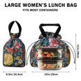 thumbnail image 5 of Pioneer Flower Floral Print Pattern Drawstring Lunch Bag Women - Drawstring Lunch Bag Insulated for Work Office - Stain-Resistant Large Lunchbags for Women with Multi-Pockets, 5 of 6