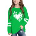 thumbnail image 2 of SGFCWSX Girls Long Sleeve T-Shirt, Kids Graphic Crew Neck Casual Top Green Size 11-12 Years, 2 of 5