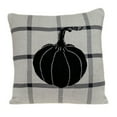 thumbnail image 3 of Parkland Collection Big 20x20" Checkered Pumpkin Cotton Throw Pillow in Gray, 3 of 10