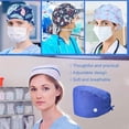 thumbnail image 4 of VONKY 6 Pieces Working Caps Doctors Gourd-shaped Long-time Service Pure Color Dull Polish Button Assorted Colors Unisex Operating Hats Blue Buckles, 4 of 5