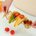 thumbnail image 4 of Outoloxit Stainless Steel Taco Holders Set of 6 with Sauce Cups for Serving & Organizing Tacos Burritos Sandwich Party Dishwasher Safe, 4 of 6