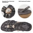 thumbnail image 3 of Atoshopce Flat Sandals for Women Dressy Summer Comfortable Rhinestone Pearl Beach Flats Sandal, 3 of 6