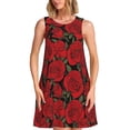 thumbnail image 1 of Disketp Rose Flowers para Vestido sin Mangas para Mujeres, Vestidos de Verano para Mujeres, Casual y Holgado para la Playa, 1 of 7