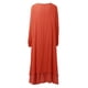 thumbnail image 4 of Vestido largo flojo ocasional de las nuevas mujeres de la manera Vestido largo sólido de Boho de la Abody Naranja S, 4 of 7