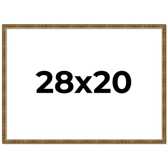 28x20 Frame Gold Picture Frame - Complete Modern Photo Frame Includes UV Acrylic Shatter Guard