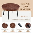 thumbnail image 6 of Homy Casa Round Outdoor Dining Table for 2, Small Patio Bistro Table for Balcony, Walnut, 6 of 8