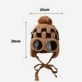 thumbnail image 4 of UTSJKR Women's Fleece Lined Ear Protection Hat Winter Knit Beanie with Glasses Big Pompom Hats Outdoor Ski Snow Cap Warm Caps Coffee, 4 of 4