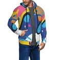 thumbnail image 2 of Kdxio Abstract Color Splash Print Men Hoodies Casual Hoodies for Men with Zip Pockets Full Zip Long Sleeve Sweatshirt Sports Hooded Jacket-Small, 2 of 5