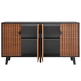 thumbnail image 4 of Finnhomy Modern 4-Door Sideboard Buffet, Entertainment Console Cabinet, 63 x 15.7 x 34.6 inches, 4 of 6