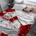 thumbnail image 3 of Christmas Snowman Throw Flannel Blanket 60x80In Red Snowman Xmas Tree Snowflakes Winter Super Soft Cozy Bed Blanket, Lightweight Plush Fuzzy Bed Throw for Bedroom Sofa Couch Living Room, 3 of 4