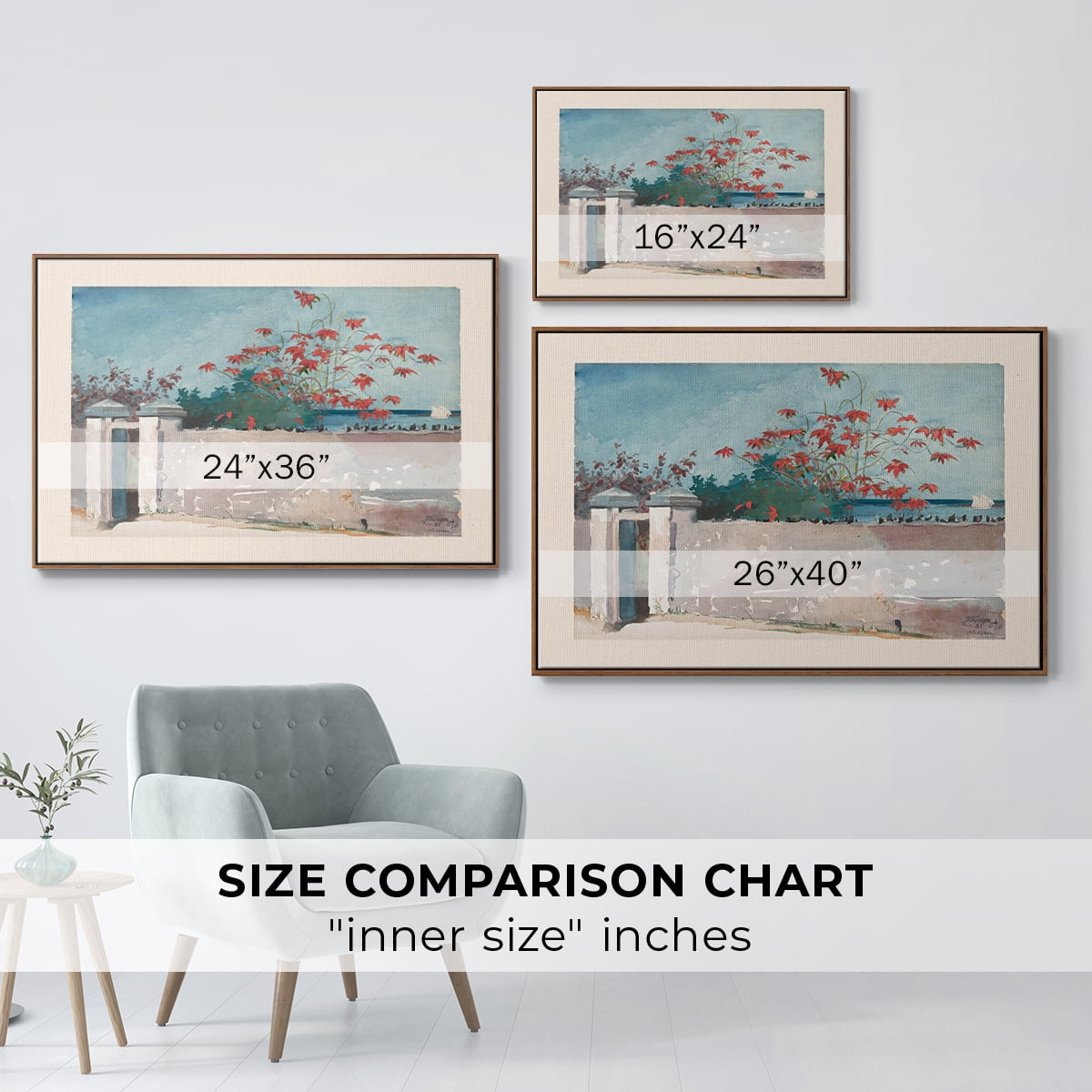 Vintage Botanical Print-LXX By Wexford Home Framed in Walnut Wood Gallery Wrapped Canvas 25 in. x 37 in.
