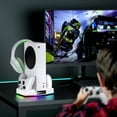 thumbnail image 2 of Cooling Fan Base for Xbox Series S with Controller Charger Dock and Console Cooling System with RGB Lights and Headphone Hook, Xbox Series S Accessories, 2 of 9
