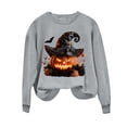 thumbnail image 6 of BRGZLK Halloween Witch Sweatshirts Women 2026 Fall Novelty Crew Neck Horror Season Long Sleeve Lightweight Warm Comfort Soft Pullover Tshirt for Party Gray C 2XL, 6 of 6