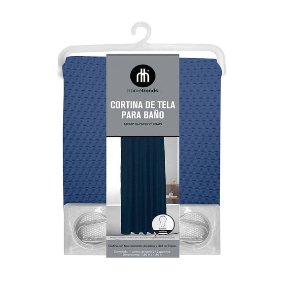Cortina de Baño Home Trends Microfibra Azul 180x180 cm