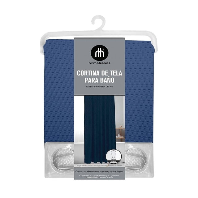 Cortina de Baño Home Trends Microfibra Azul 180x180 cm