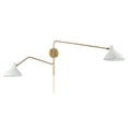 thumbnail image 3 of Trade Winds Genevieve 2-Light Wall Sconce in White with Natural Brass, 3 of 7