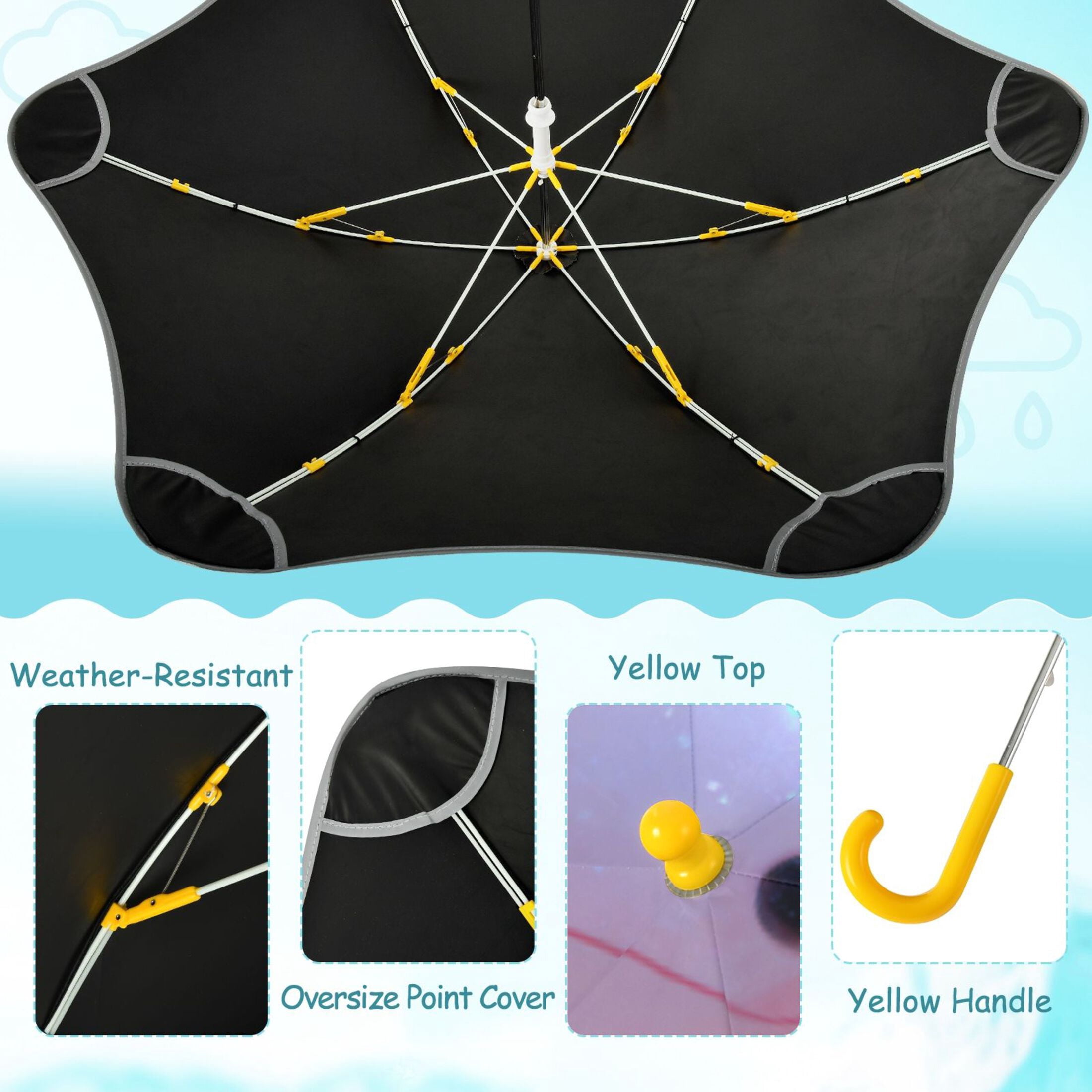 BZSMCE Folding Umbrellas Rain & UV Protection Windproof In Axolotl in Sparkle Pattern