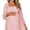 light pink, variant on Women Maternity Long Sleeve Swiss Dot Square Neck Smocked Dress