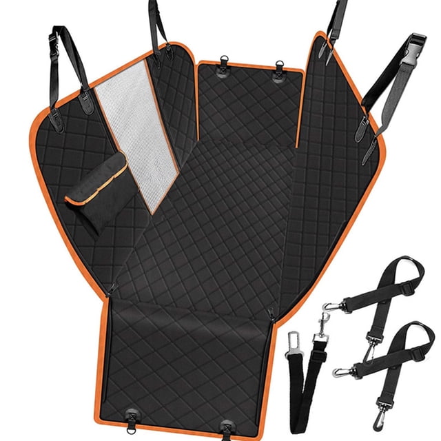 DERCLIVE - Funda para asiento de coche para perro con ventana de malla, 600D, resistente a arañazos, impermeable, hamaca para coche, camión y SUV