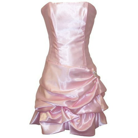 Strapless Satin Bubble Party Dress Prom Formal