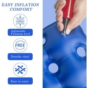 NOGIS Air Inflatable Seat Cushion Blue Makes Any Seat Comfortable, Unique Adjustable Firmness & Easy Inflation for Travel, Pressure Point Pain Relief for Wheelchair Car Office